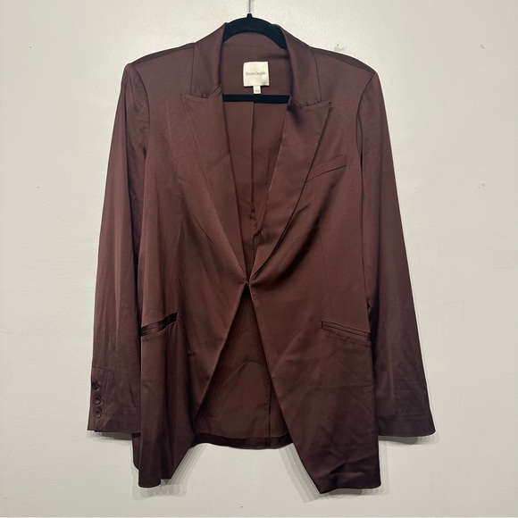 Favorite Daughter Peak Lapel Satin Blazer Jacket Large - Picture 6 of 13